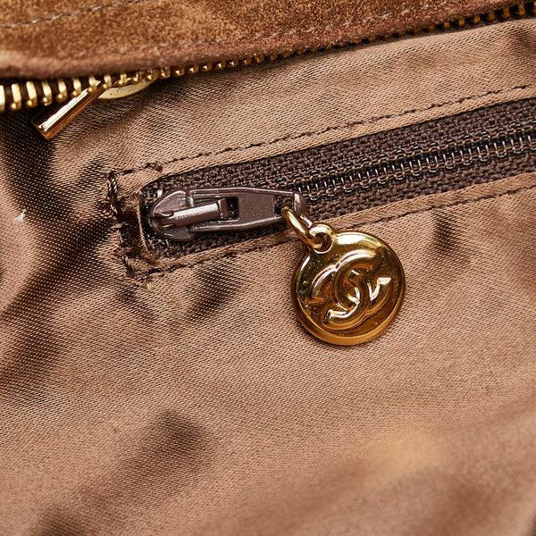 シャネル ココマーク ブラウン スウェード チェーン ショルダーバッグ レディース CHANEL 【中古】