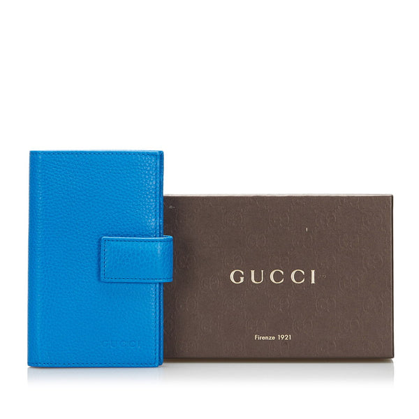 グッチ パスポートケース 363420 ブルー レザー レディース GUCCI 【中古】