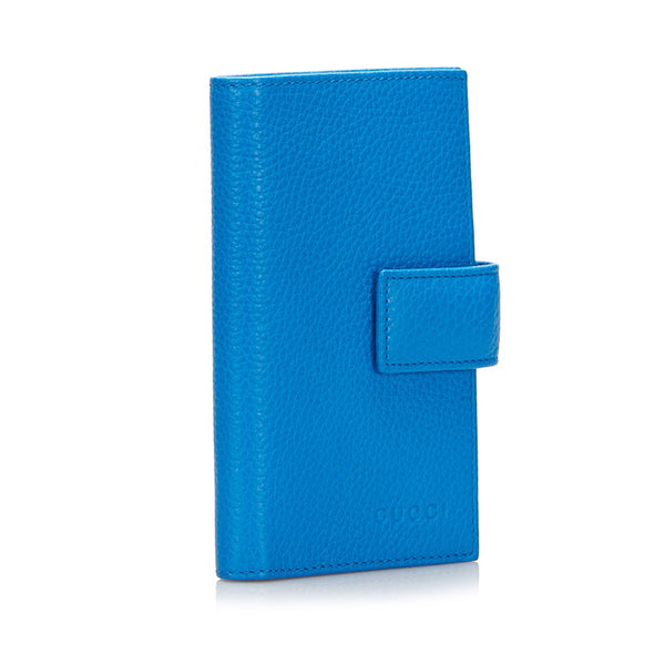 グッチ パスポートケース 363420 ブルー レザー レディース GUCCI 【中古】