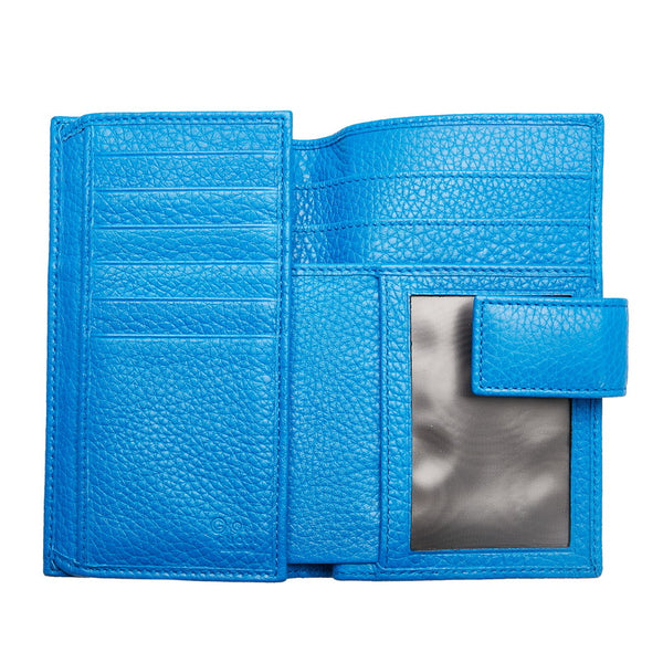 グッチ パスポートケース 363420 ブルー レザー レディース GUCCI 【中古】