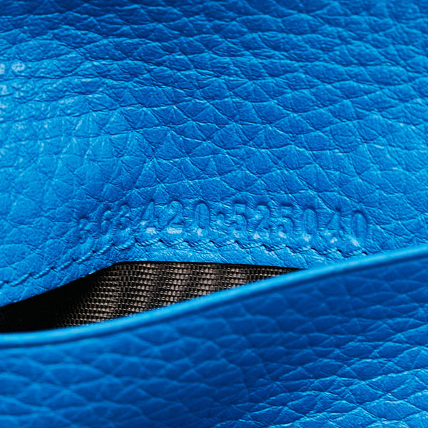 グッチ パスポートケース 363420 ブルー レザー レディース GUCCI 【中古】