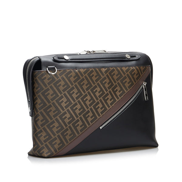 フェンディ ズッカ クロスボディバッグ ハンドバッグ ショルダーバッグ 2WAY 7VA458 ブラック ブラウン PVC レザー メンズ FENDI 【中古】