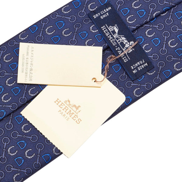 エルメス ブルー シルク ネクタイ メンズ HERMES 【中古】