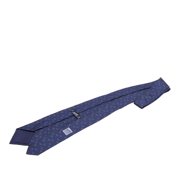 エルメス ブルー シルク ネクタイ メンズ HERMES 【中古】