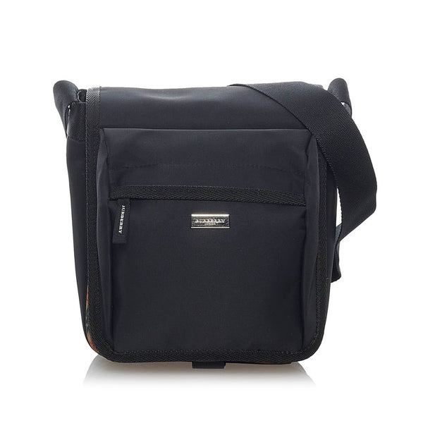 バーバリー ブラック ナイロン 斜めがけ ショルダー メンズ BURBERRY 【中古】