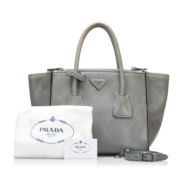 プラダ ハンドバッグ ショルダーバッグ 2WAY B2625M MARINE ライトブルー レザー レディース PRADA 【中古】