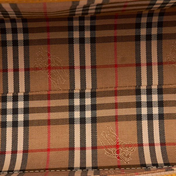 バーバリー イエロー レザー ハンドバッグ レディース BURBERRY 【中古】