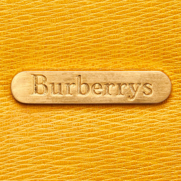 バーバリー イエロー レザー ハンドバッグ レディース BURBERRY 【中古】