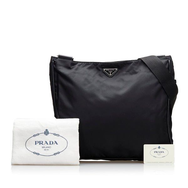 プラダ テスート 斜め掛け ショルダーバッグ VA0220 NERO ブラック ナイロン レザー キャンバス レディース PRADA 【中古】