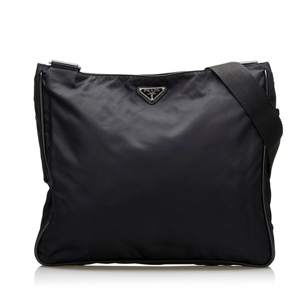 プラダ テスート 斜め掛け ショルダーバッグ VA0220 NERO ブラック ナイロン レザー キャンバス レディース PRADA 【中古】