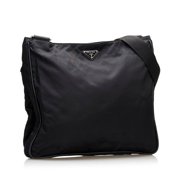 プラダ テスート 斜め掛け ショルダーバッグ VA0220 NERO ブラック ナイロン レザー キャンバス レディース PRADA 【中古】