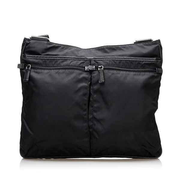 プラダ テスート 斜め掛け ショルダーバッグ VA0220 NERO ブラック ナイロン レザー キャンバス レディース PRADA 【中古】