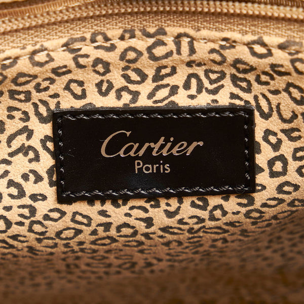 カルティエ トートバッグ ブラック レザー レディース CARTIER 【中古】