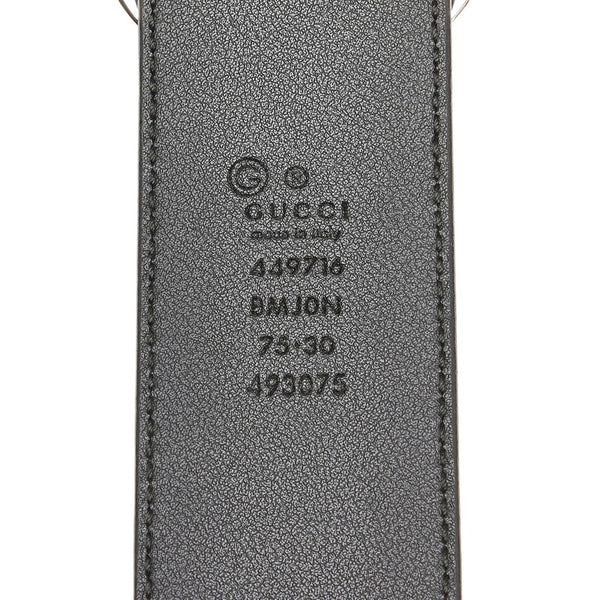グッチ グッチシマ 449716 ブラック レザー ベルト メンズ GUCCI 【中古】