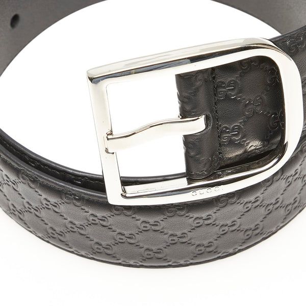 グッチ グッチシマ 449716 ブラック レザー ベルト メンズ GUCCI 【中古】