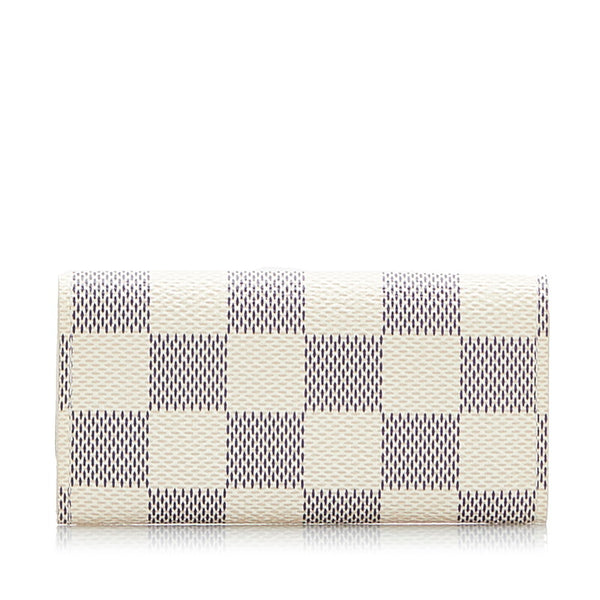 ルイ ヴィトン ダミエ アズール ミュルティクレ4 4連 キーケース N60386 ホワイト アイボリー PVC レザー レディース LOUIS VUITTON 【中古】