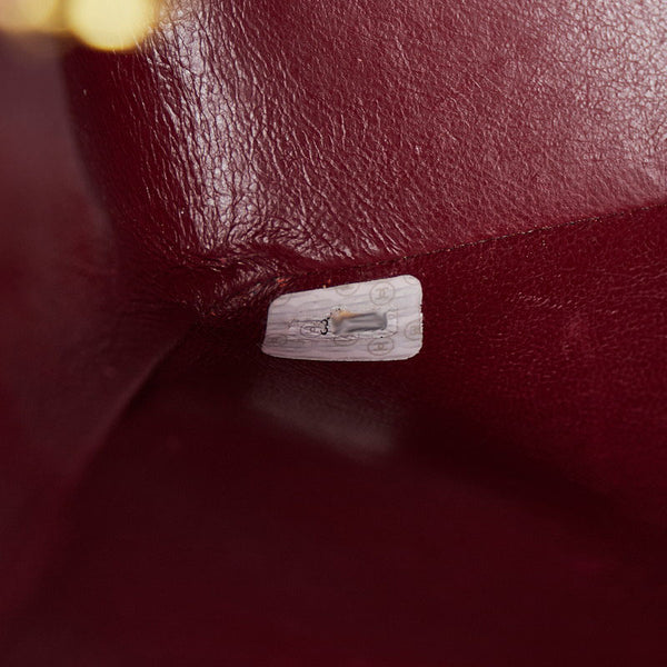 シャネル デカマトラッセ シングルフラップ ゴールド金具 ダブルチェーン ショルダーバッグ  ブラック ラムスキン レディース CHANEL 【中古】