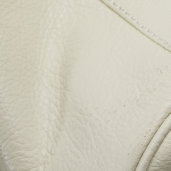 バーバリー ノバチェック ハンドバッグ ホワイト レザー レディース BURBERRY 【中古】