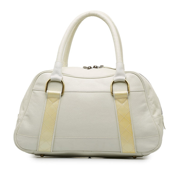 バーバリー ノバチェック ハンドバッグ ホワイト レザー レディース BURBERRY 【中古】