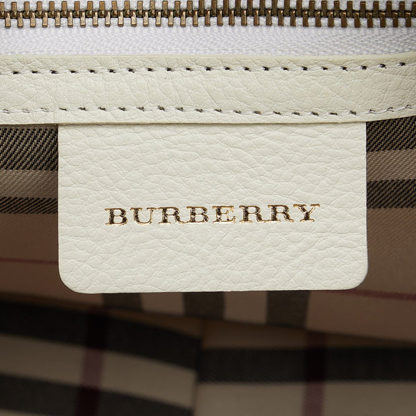 バーバリー ノバチェック ハンドバッグ ホワイト レザー レディース BURBERRY 【中古】
