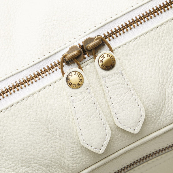 バーバリー ノバチェック ハンドバッグ ホワイト レザー レディース BURBERRY 【中古】