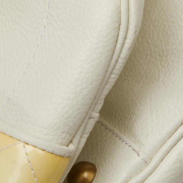 バーバリー ノバチェック ハンドバッグ ホワイト レザー レディース BURBERRY 【中古】