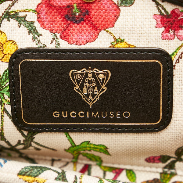 グッチ ニューバンブー フローラ ハンドバッグ ショルダーバッグ 2WAY 279492 ブラック レザー レディース GUCCI 【中古】
