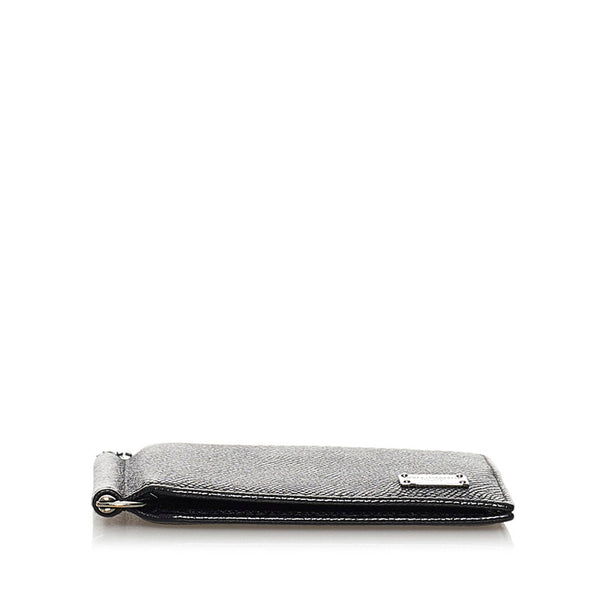 ドルチェアンドガッバーナ 二つ折り財布 マネークリップ ブラック レザー メンズ DOLCE&GABBANA 【中古】