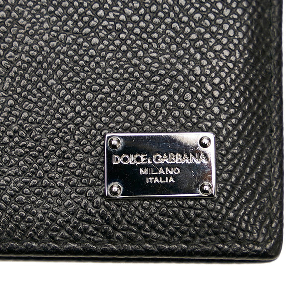 ドルチェアンドガッバーナ 二つ折り財布 マネークリップ ブラック レザー メンズ DOLCE&GABBANA 【中古】