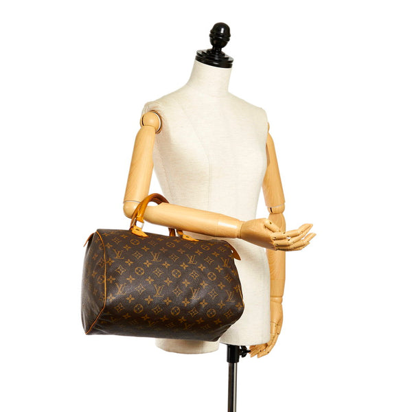 ルイ ヴィトン モノグラム スピーディ30 ミニボストンバッグ M41526 ブラウン PVC レザー レディース LOUIS VUITTON 【中古】