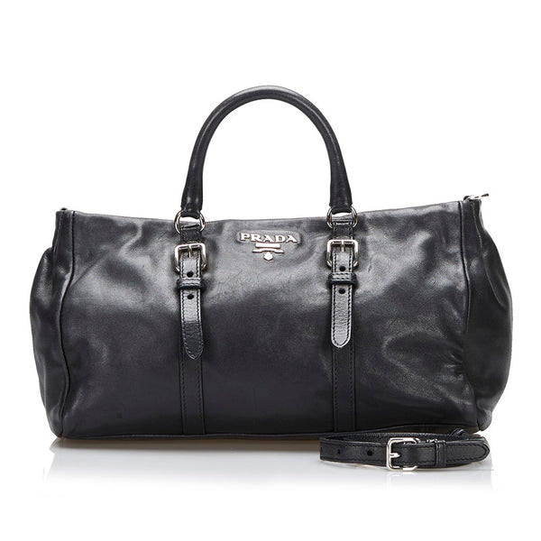 プラダ ハンドバッグ ショルダーバッグ 2WAY ブラック レザー レディース PRADA 【中古】