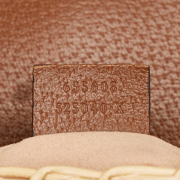 グッチ シェリーライン 斜め掛け ショルダーバッグ カゴバック 655608 ブラウン ベージュ レザー ウィッカー レディース GUCCI 【中古】