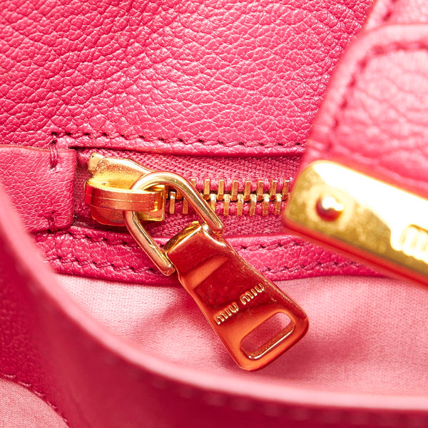 ミュウミュウ ハンドバッグ ショルダーバッグ 2WAY ピンク レザー レディース MIUMIU 【中古】