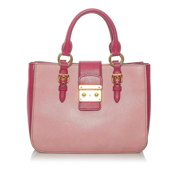 ミュウミュウ ハンドバッグ ショルダーバッグ 2WAY ピンク レザー レディース MIUMIU 【中古】