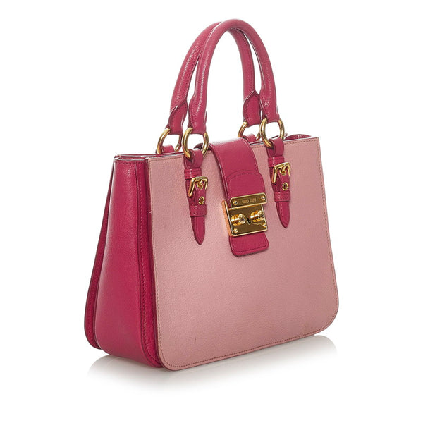 ミュウミュウ ハンドバッグ ショルダーバッグ 2WAY ピンク レザー レディース MIUMIU 【中古】