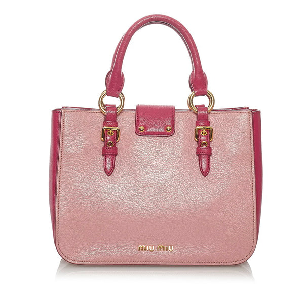 ミュウミュウ ハンドバッグ ショルダーバッグ 2WAY ピンク レザー レディース MIUMIU 【中古】