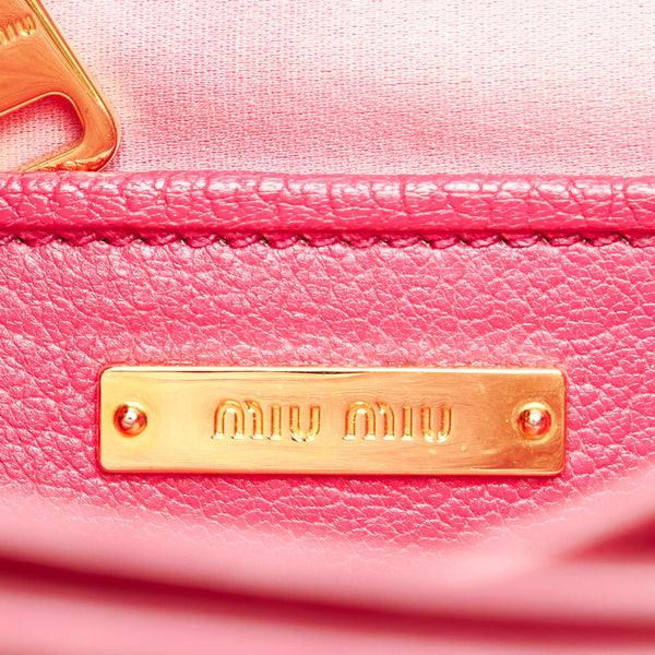 ミュウミュウ ハンドバッグ ショルダーバッグ 2WAY ピンク レザー レディース MIUMIU 【中古】