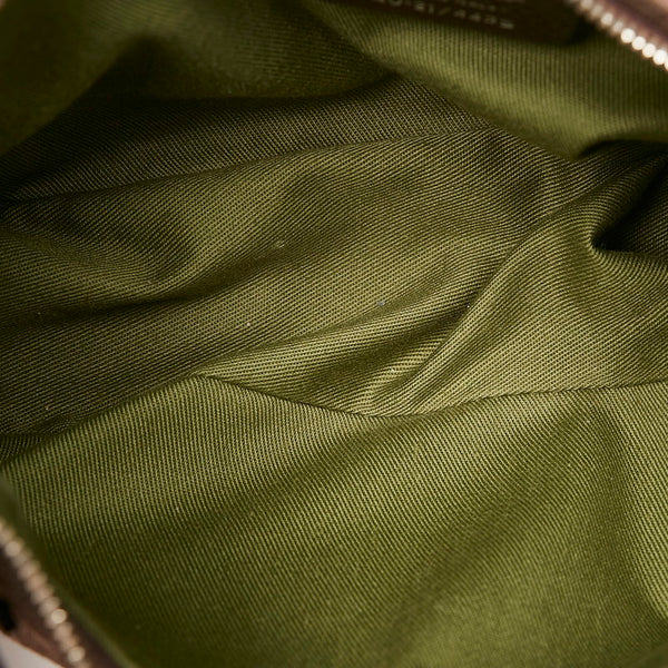 サルヴァトーレフェラガモ ガンチーニ AU-21 4435 ブラウン パイル レザー ポーチ レディース Salvatore Ferragamo 【中古】