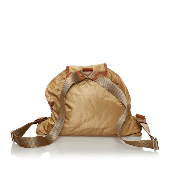 プラダ リュック バックパック ベージュ ナイロン レザー レディース PRADA 【中古】