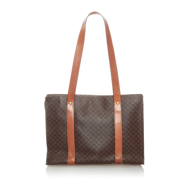セリーヌ マカダム トートバッグ ブラウン PVC レザー レディース CELINE 【中古】