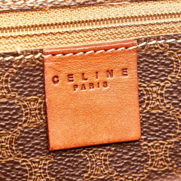 セリーヌ マカダム トートバッグ ブラウン PVC レザー レディース CELINE 【中古】