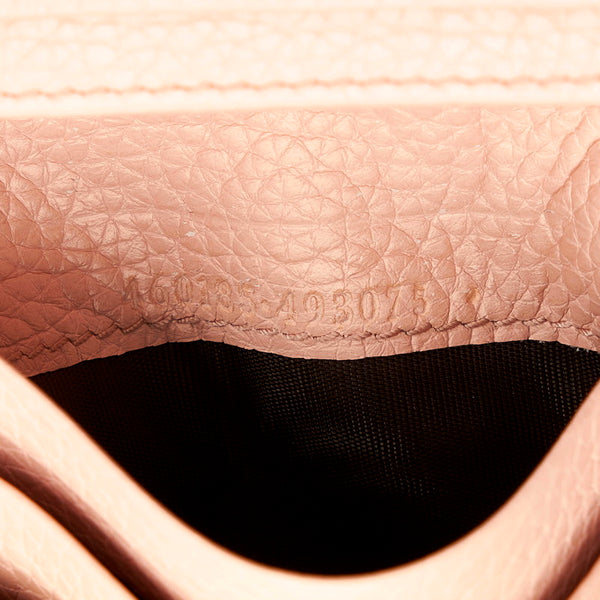 グッチ アニマリエ ビー 二つ折り財布 460185 ピンク レザー レディース GUCCI 【中古】