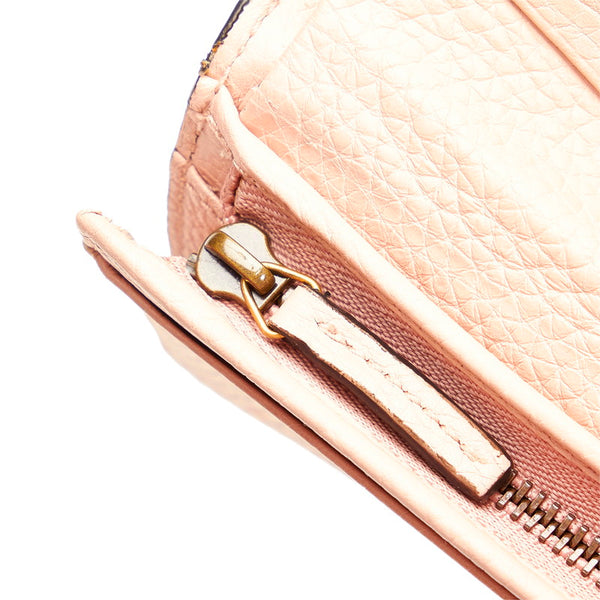 グッチ アニマリエ ビー 二つ折り財布 460185 ピンク レザー レディース GUCCI 【中古】