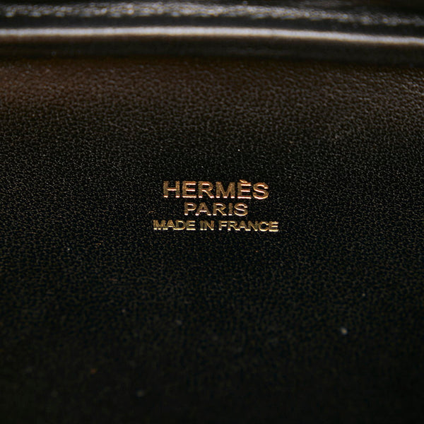 エルメス ミニプリュム ハンドバッグ メタリックオレンジ レザー レディース HERMES 【中古】