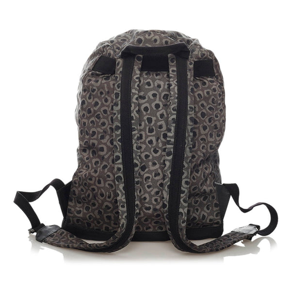 グッチ レオパード リュック バックパック 353476 グレー ナイロン メンズ GUCCI 【中古】