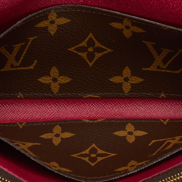 ルイ ヴィトン モノグラム ポルト フォイユ エミリー  長財布 M60697 フューシャ ブラウン PVC レディース LOUIS VUITTON 【中古】