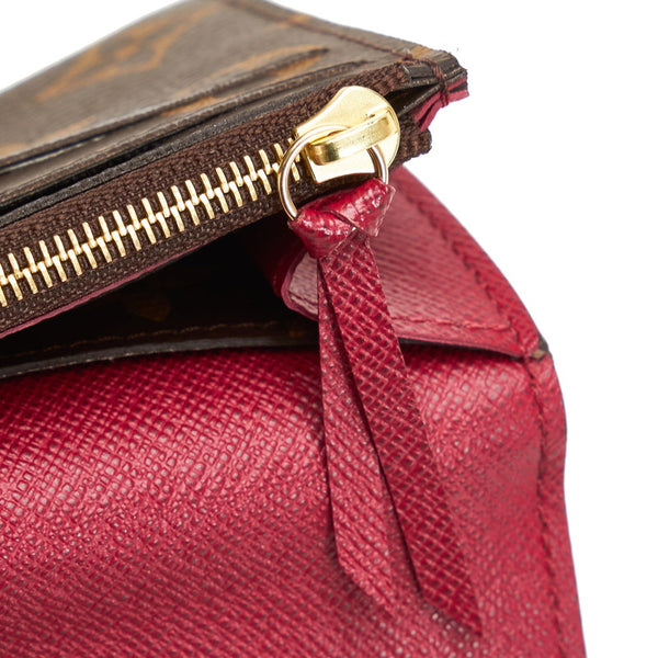 ルイ ヴィトン モノグラム ポルト フォイユ エミリー  長財布 M60697 フューシャ ブラウン PVC レディース LOUIS VUITTON 【中古】