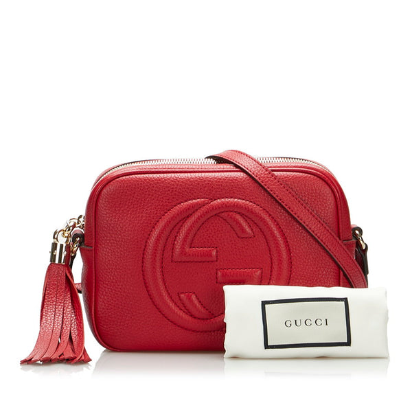 グッチ ソーホー スモール ディスコバッグ 斜め掛け ショルダーバッグ  308364 レッド レザー レディース GUCCI 【中古】