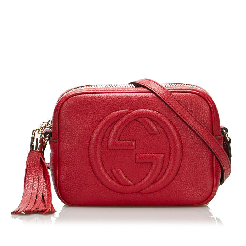 グッチ ソーホー スモール ディスコバッグ 斜め掛け ショルダーバッグ  308364 レッド レザー レディース GUCCI 【中古】