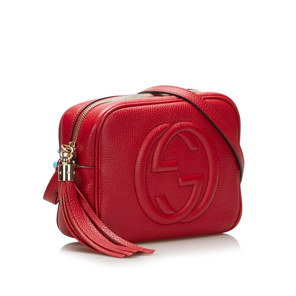 グッチ ソーホー スモール ディスコバッグ 斜め掛け ショルダーバッグ  308364 レッド レザー レディース GUCCI 【中古】